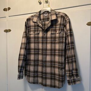 Carhartt Cream and Blue Plaid Shirt NWOT